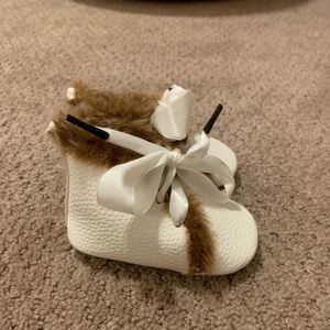 Baby fur lace up booties